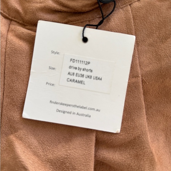 Finders Keepers The Label Faux Suede Shorts Camel Size 4 NWT - Picture 7 of 11